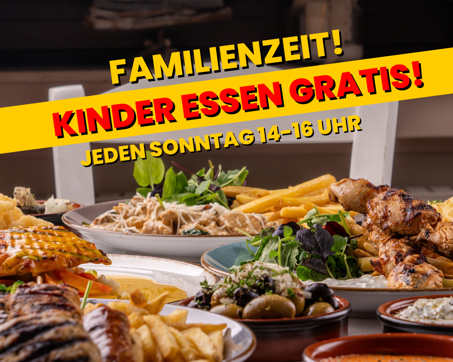 Familienzeit im Restaurant Omega Moers: Kinder essen gratis, jeden Sonntag von 14 bis 16 Uhr